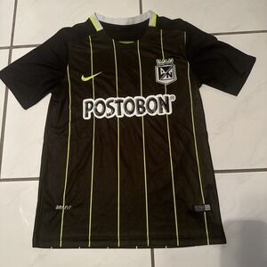 Colombia Atletico SA Authentic 2016 Black Nike Soccer Jersey Mens S 18x26 AN